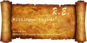 Rittinger Enikő névjegykártya